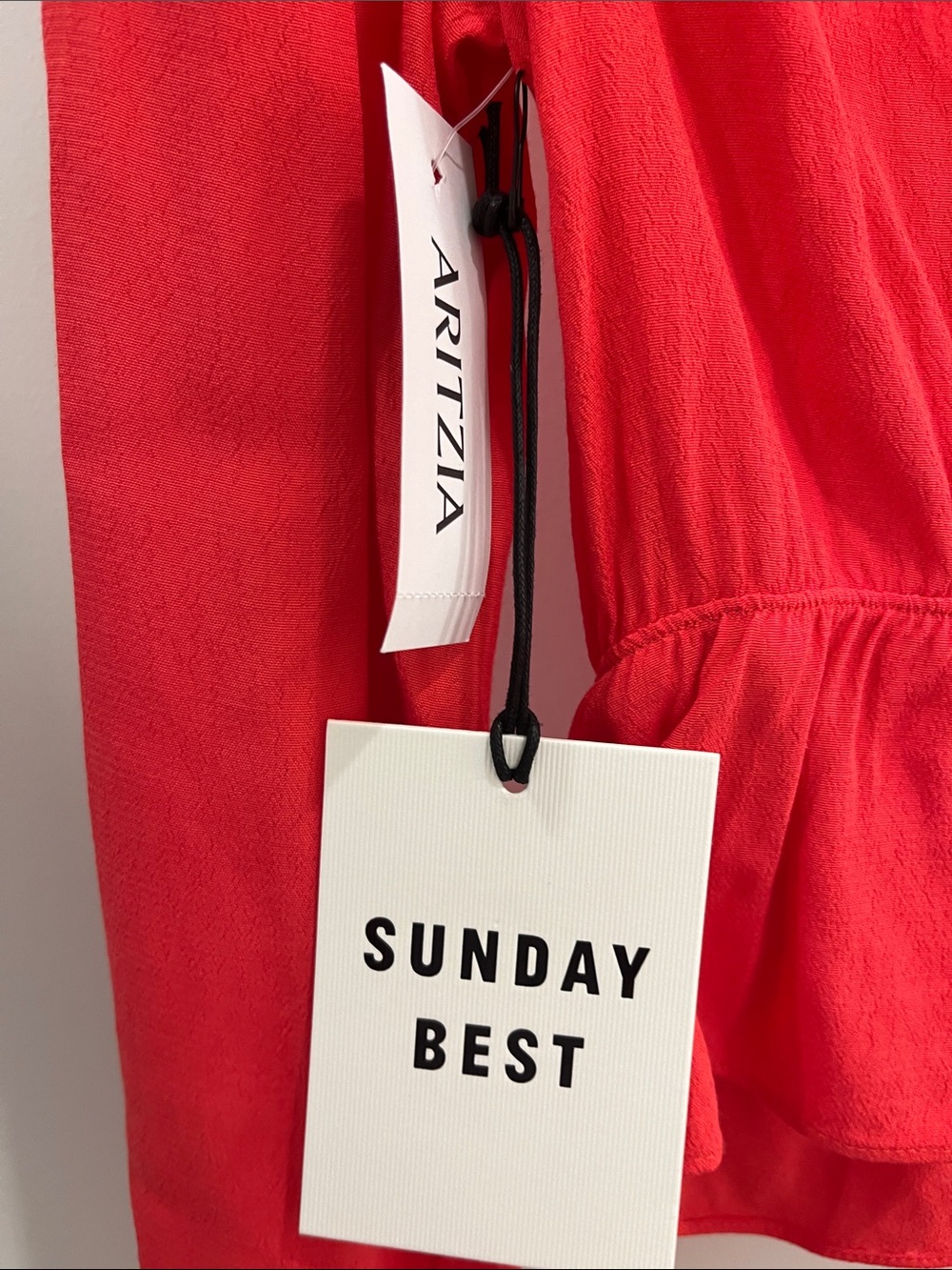 Aritzia Sunday Best Tie-Front V-Neck Cropped Long Sleeve Top- size XS NWT - Picture 5 of 8